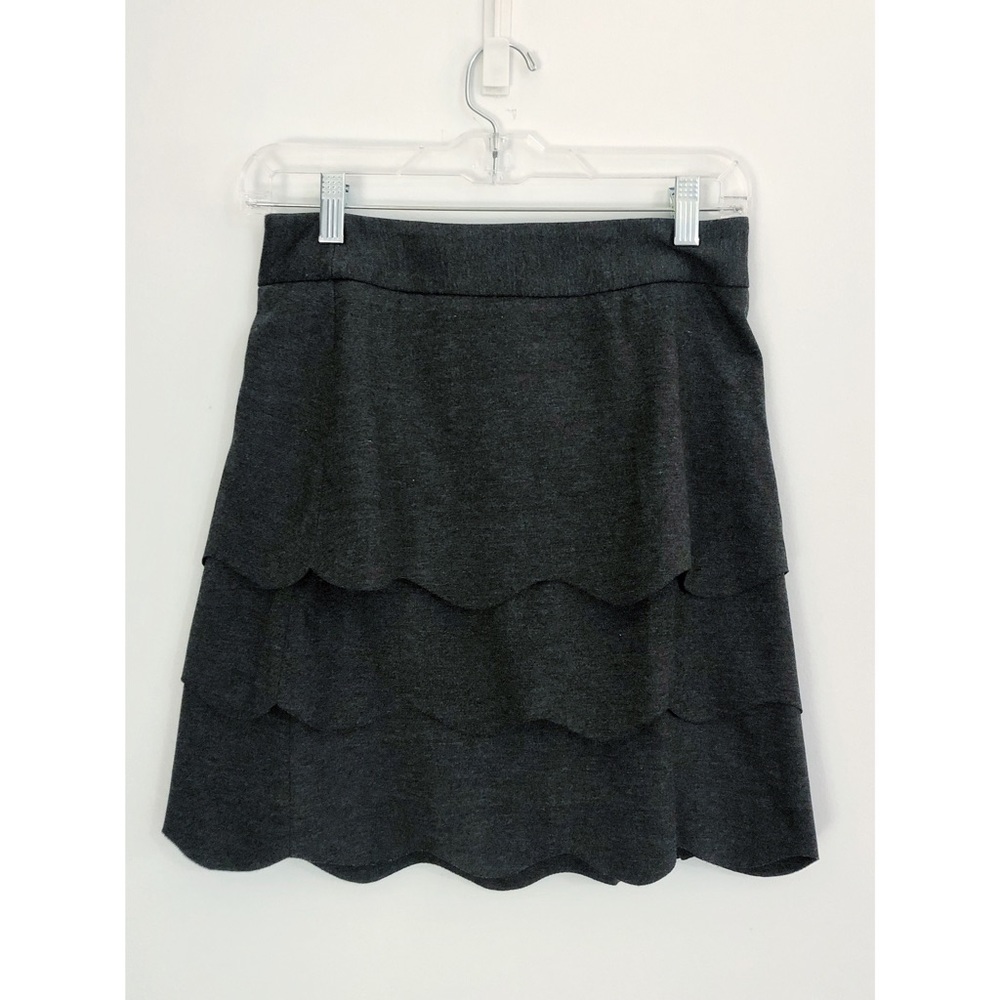 Scalloped layered grey skirt